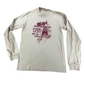 Vintage Kellys Beer Distributor Long Sleeve T-Shirt Medium Screen Stars